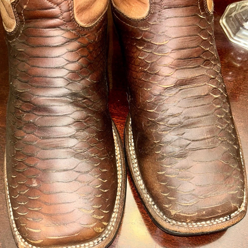 Dan Post Python Two-Tone Brown Western Boots 10.5… - image 8